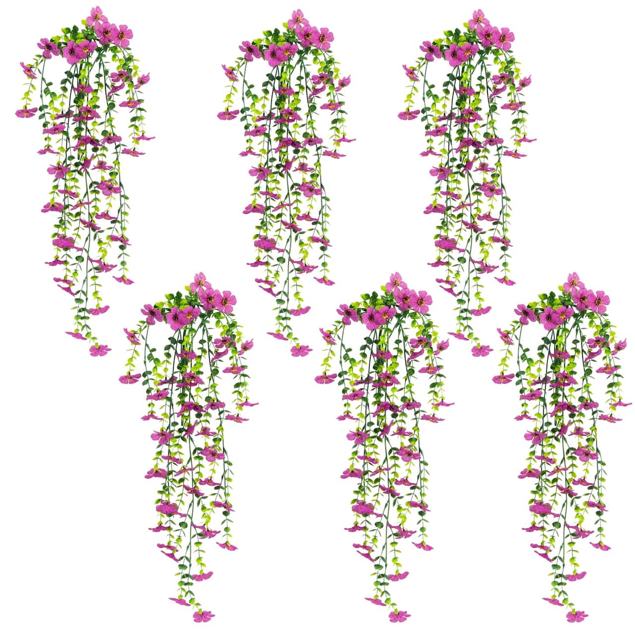 30" UV Resistant Artificial Daisy Hanging Bushes, 6ct.